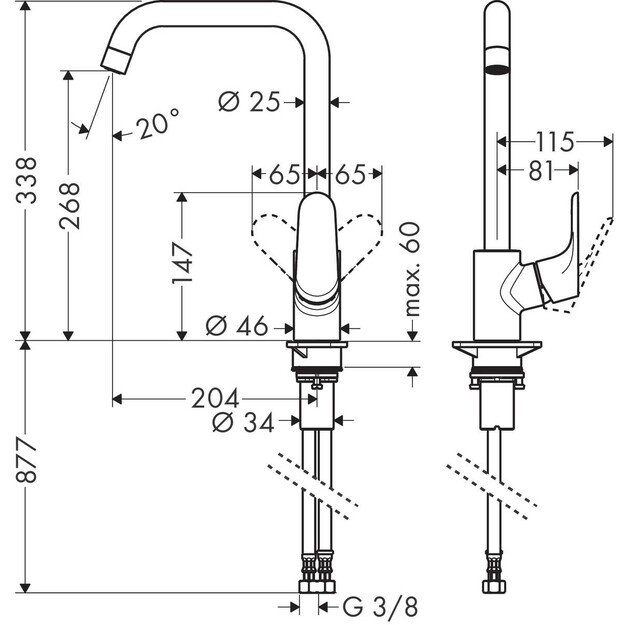 Virtuvinis maišytuvas Hansgrohe Focus M41, 31820670