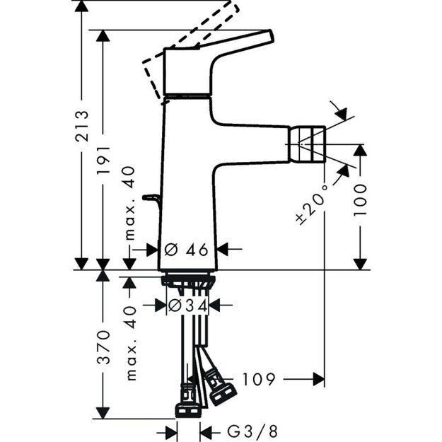 Bide maišytuvas Hansgrohe Talis S 72200000