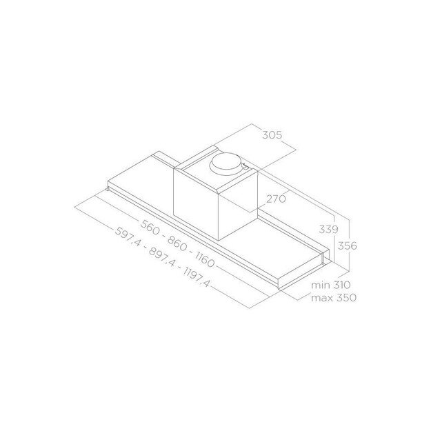 Įmontuojamas gartraukis Elica LEVER IX/A/86, PRF0160152