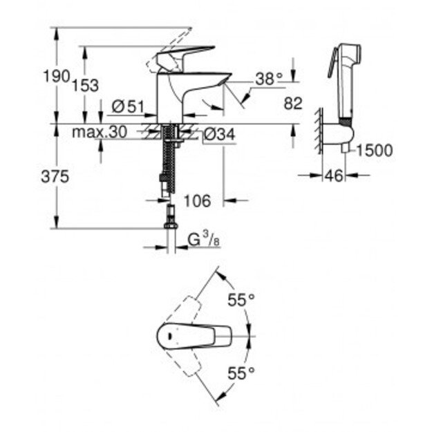 Plautuvės maišytuvas Ideal Standard Ceralook BC174XG