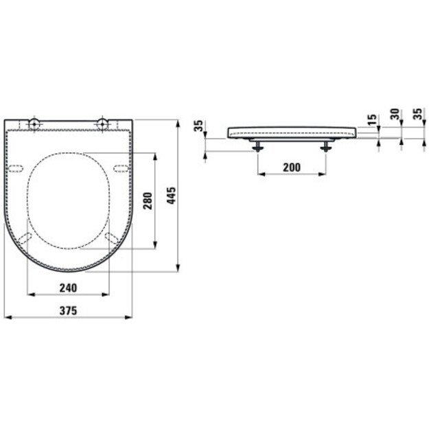 Pakabinamas klozetas su Soft close dangčiu Kartell by Laufen rimless H8203370000001+H8913330000001