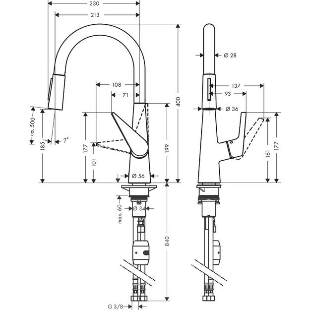 Maišytuvas plautuvei Hansgrohe Talis S200 (chromo sp.), 72813000