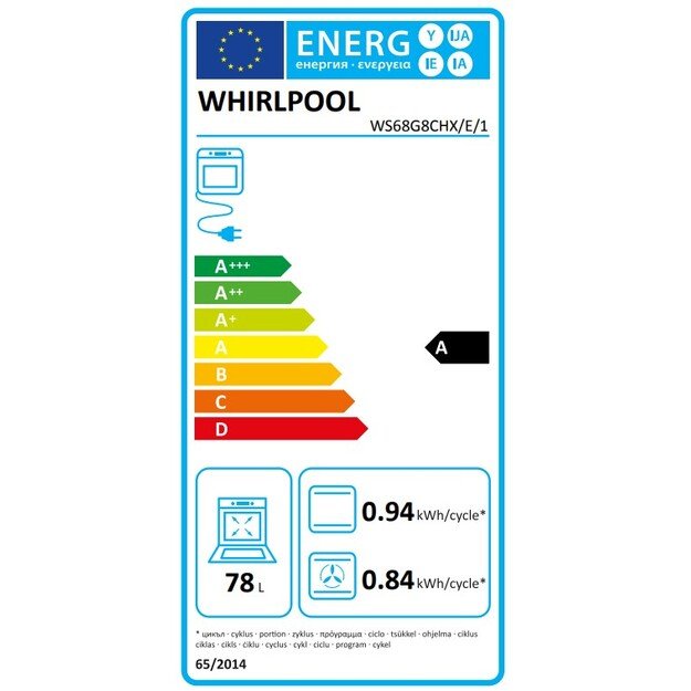 Dujinė vyrikle WS68G8CHX/E whirlpool