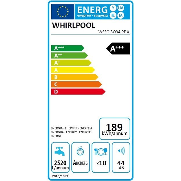 Indaplovė Whirlpool WSFO 3O34 PF