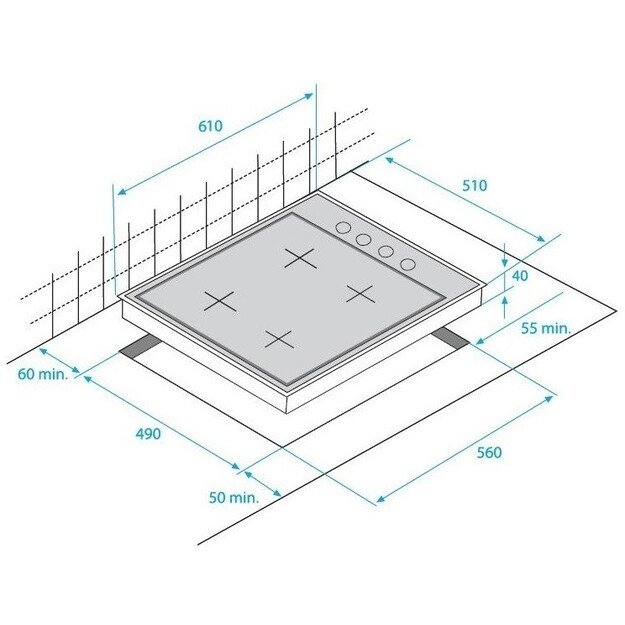 Įmontuojama dujinė kaitlentė Beko HIBG64120SB