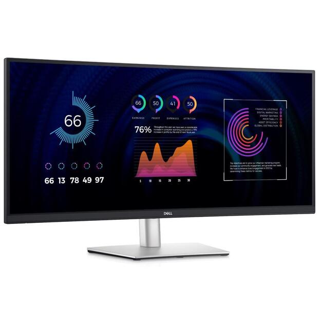 LCD Monitor|DELL|P3424WE|34 |Business/Curved/21 : 9|Panel IPS|3440x1440|21:9|60Hz|Matte|5 ms|Swivel|Height adjustable|Tilt|210-BGTY