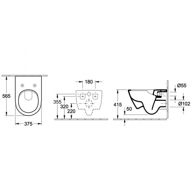 Pakabinamas klozetas Villeroy & Boch Subway 2 Rimless su plonu dangčiu, 5614R201