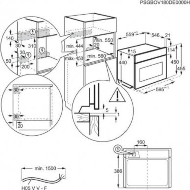 Įmontuojama kompaktinė orkaitė Electrolux EVM8E08V