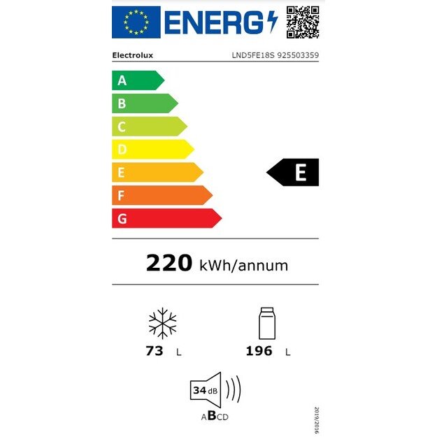 Įmontuojamas šaldytuvas Electrolux LND5FE18S