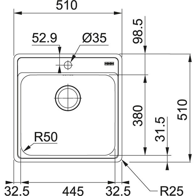 Plautuvė Franke BCX 610-51 101.0622.893