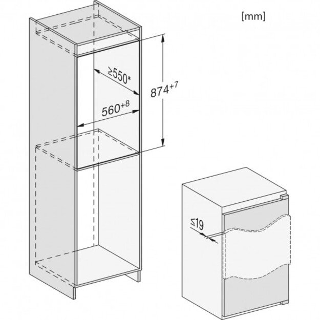 Įmontuojamas šaldytuvas Miele K 7125 E 1