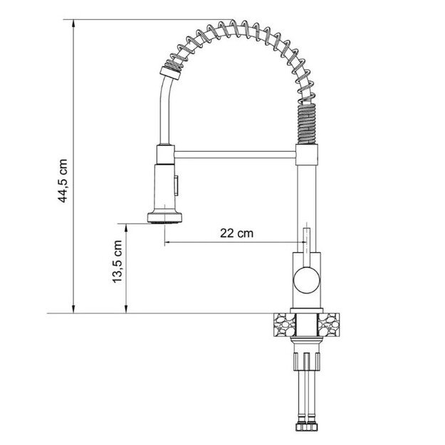 Plautuvės maišytuvas su lanksčia žarna Quadron SALMA, 52137BS 2