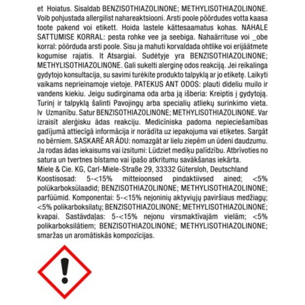 Skalavimo skystis Miele GSA Rinse aid 500 ml 12355190 1