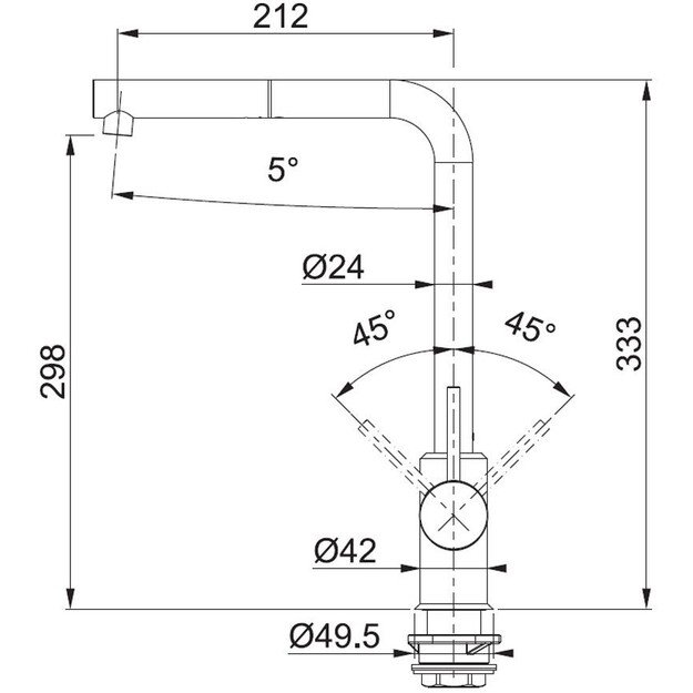 Maišytuvas plautuvei Sirius chromuotas/onikso 115.0668.279 2