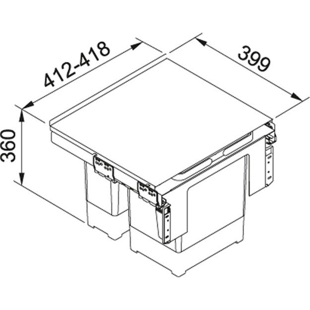 Šiukšliadėžė FRANKE Sorter Garbo 45-2, 121.0200.692 1