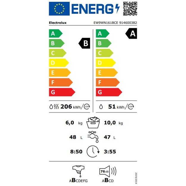 Skalbyklė Electrolux EW9WN161BCE 6