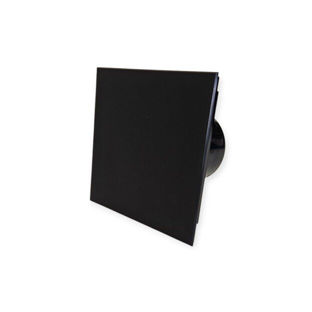 Ventiliatorius Vlano EOS 125 H BK, su juodu stiklu ir drėgmės jutikliu, 125 mm