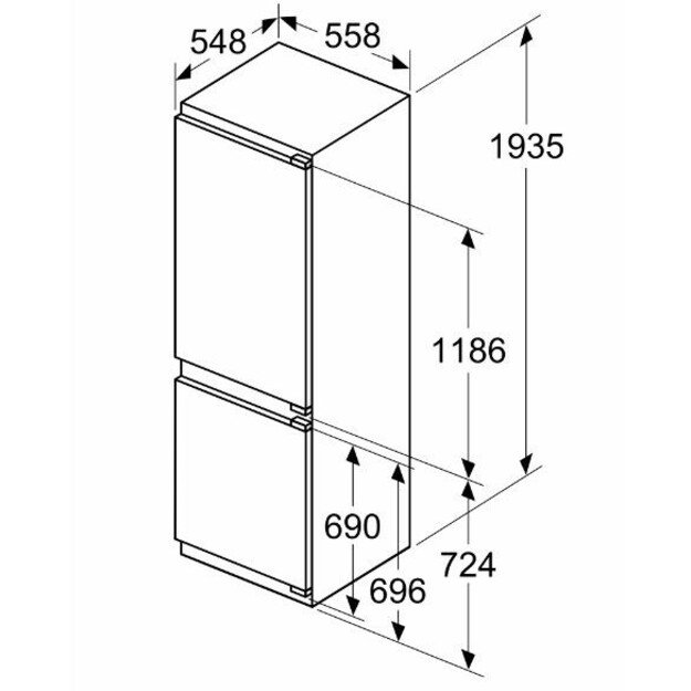 Įmontuojamas šaldytuvas Bosch KIN96VFD0 6