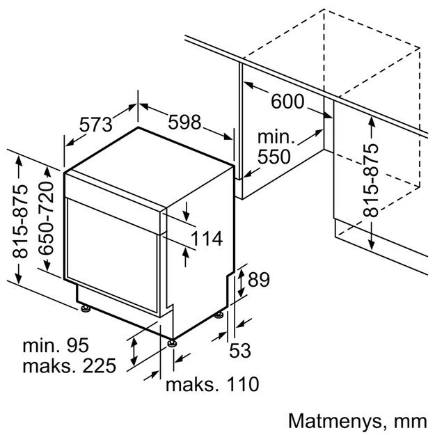 Įmontuojama indaplovė Bosch SMU6ZCS10E 1
