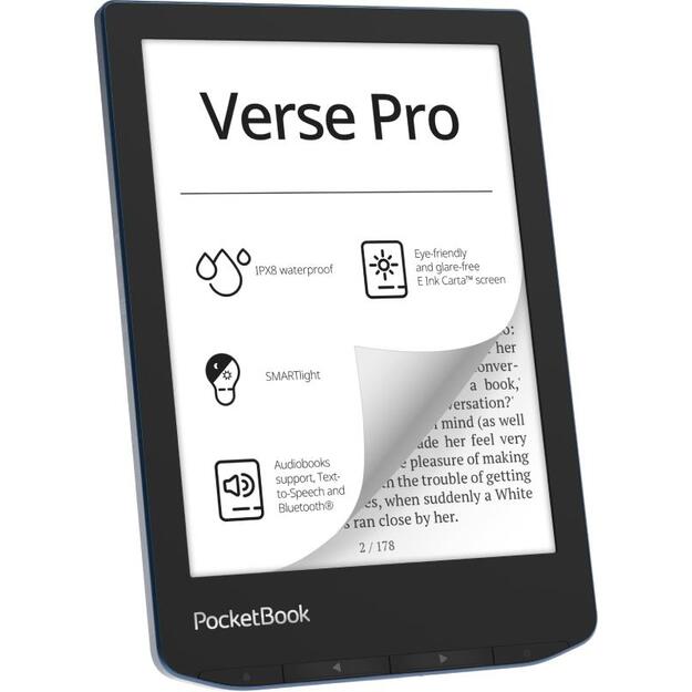 E-Reader|POCKETBOOK|Verse Pro|6 |1072x1448|1xUSB-C|Wireless LAN|Bluetooth|Azure|PB634-A-WW