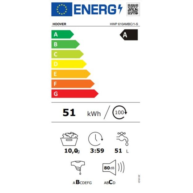 Skalbimo mašina Hoover HWP 610AMBC/1-S 3