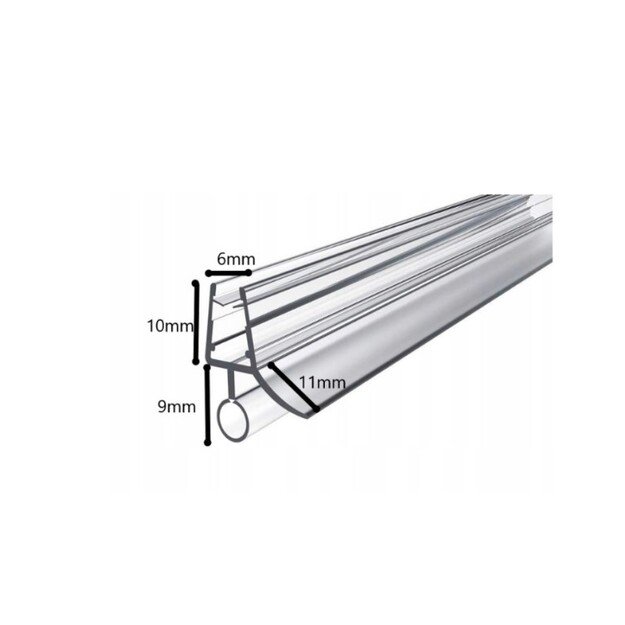 Dušo durų tarpinė skaidri 1000MM, 6mm storio stiklui, ST0010006 2