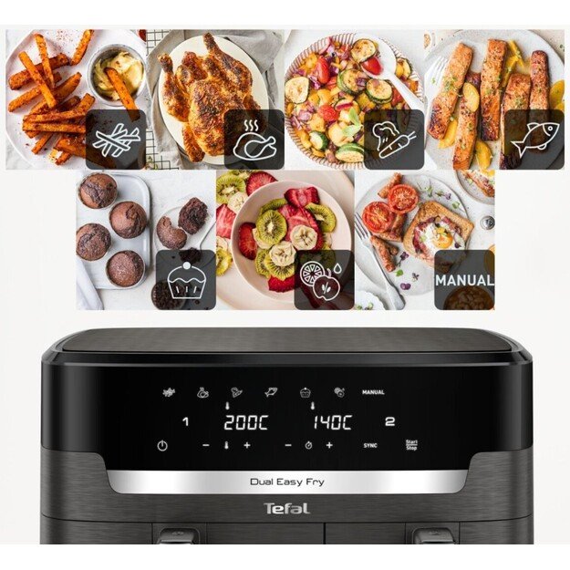 Karšto oro gruzdintuvė Tefal XXL Dual Easy Fry, EY942HE0 2