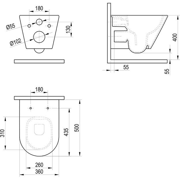 Pakabinamas klozetas Ravak Flow RimOff, X01985 1
