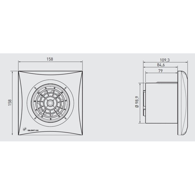 Vonios kambario ventiliatorius Soler ampPalau SILENT 100 CRZ, su laikmačiu, 5210401500 2