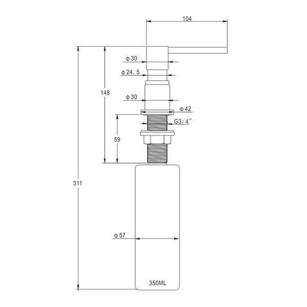 Skysto muilo dozatorius plautuvei HELIKA DTR, 601C 1