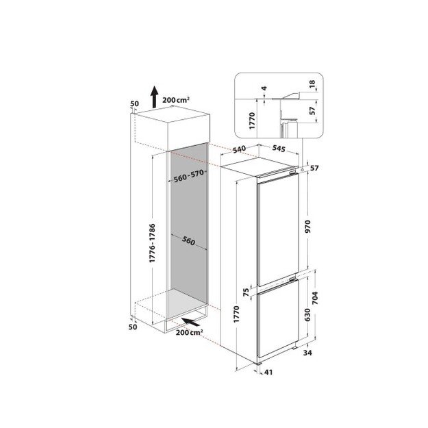 Įmontuojamas &scaron;aldytuvas Whirlpool WHC18D011B1 4