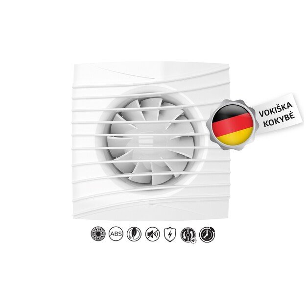 Vonios kambario ventiliatorius Vlano ONDA 100 T (su laikmačiu) 100 mm 3