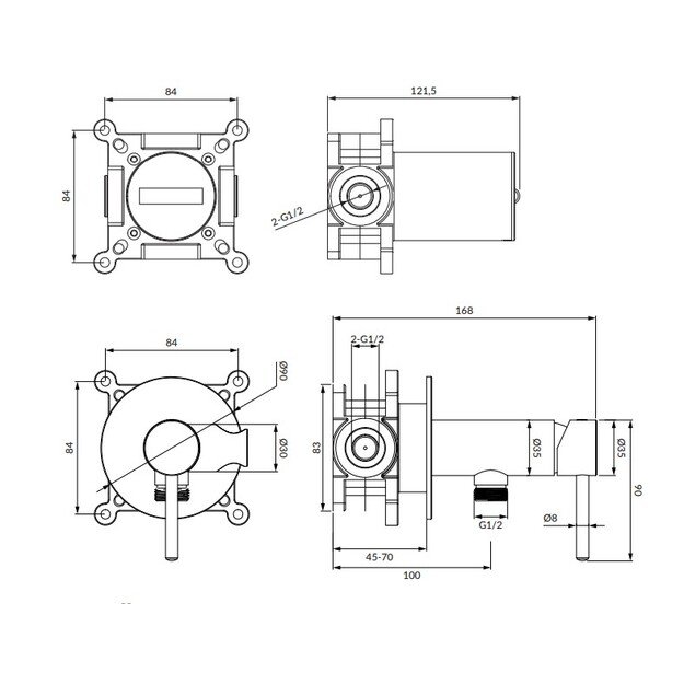 &Scaron;lifuoto vario spalvos bidė komplektas OMNIRES BIDETTA Y SYSYBICPB 1