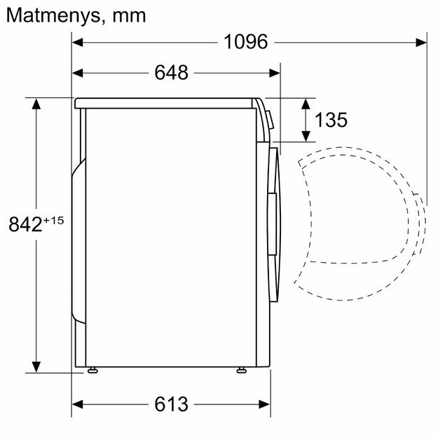 Džiovyklė su &scaron;ilumos siurbliu BOSCH Serija 6, WQG2420WSN, 9 kg 1