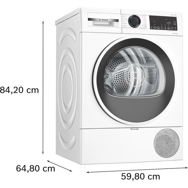 Džiovyklė su &scaron;ilumos siurbliu BOSCH Serija 6, WQG2420WSN, 9 kg 5