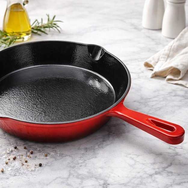 Emaliuota ketaus keptuvė &Oslash;25.5cm GET RED Raudona