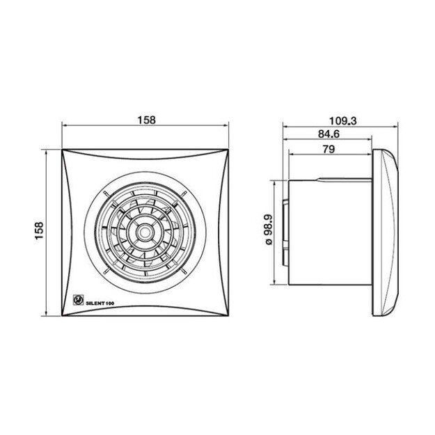 Ventiliatorius SOLER&PALAU SILENT-100 CZ SILVER, 5210415500 1