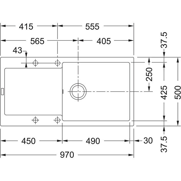 Plautuvė MRG 611-100 XL onikso (juoda) 114.0378.126 1