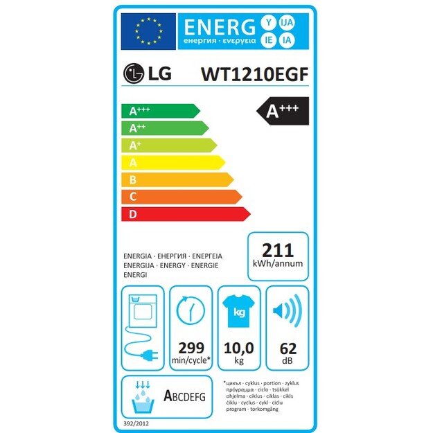 Skalbyklė-Džiovyklė LG WT1210EGF 7
