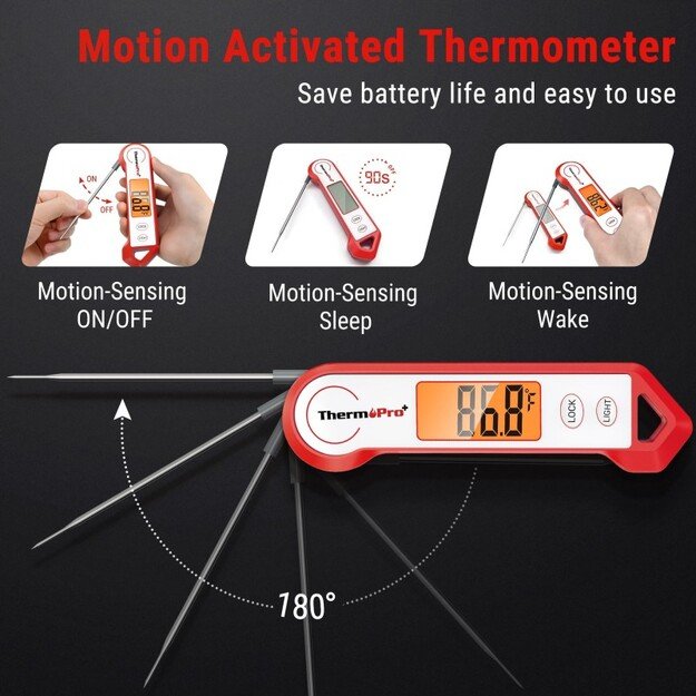 Momentinis atsparus vandeniui skaitmeninis maisto termometras ThermoPro TP19HW 2
