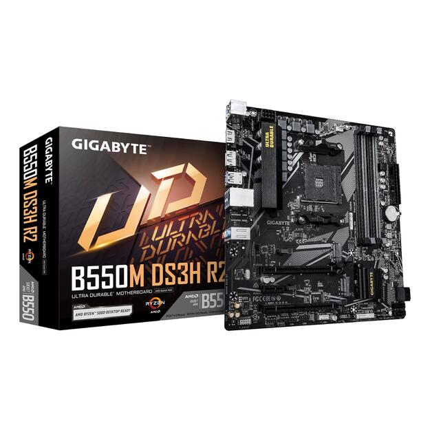 Mainboard|GIGABYTE|AMD B550|SAM4|Micro-ATX|Memory DDR4|Memory slots 4|B550MDS3HR2