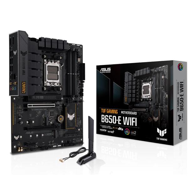 Mainboard|ASUS|AMD B650|SAM5|ATX|Memory DDR5|Memory slots 4|1xPCI-Express 3.0 1x|2xPCI-Express 3.0 16x|1xPCI-Express 4.0 16x|3xM.2|1xHDMI|1xDisplayPort|3xUSB 2.0|4xUSB 3.2|1xUSB-C|1xRJ45|5xAudio port|TUFGAMINGB650-EWIFI