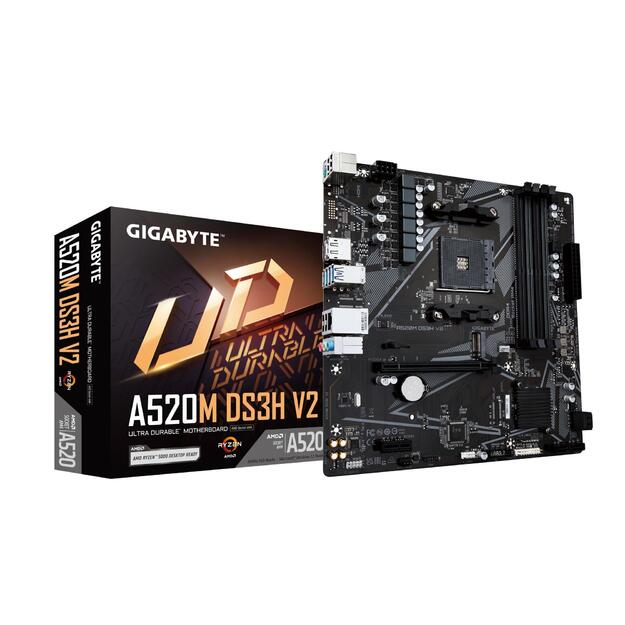 Mainboard|GIGABYTE|AMD A520|SAM4|Micro-ATX|Memory DDR4|Memory slots 4|A520MDS3HV2