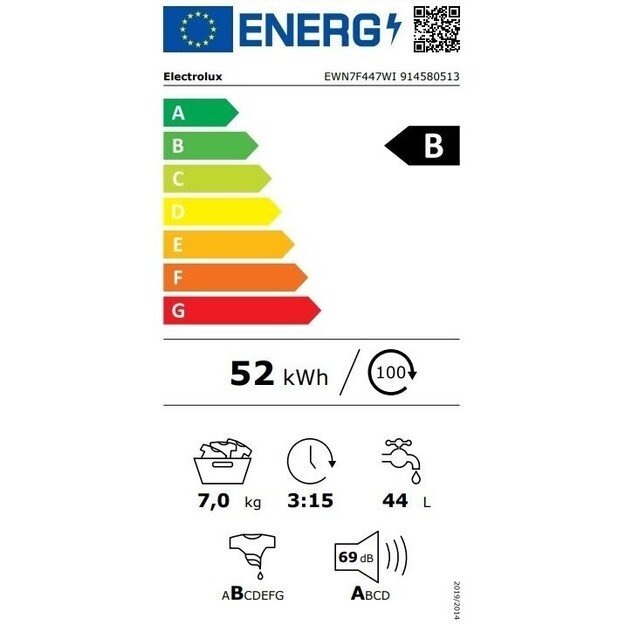 Įmontuojama skalbimo ma&scaron;ina su garų programa Electrolux EWN7F447WI 3