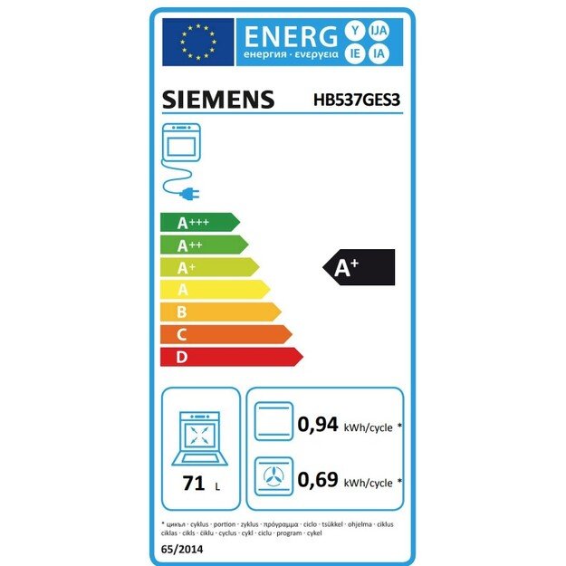 Įmontuojama garinė orkaitė Siemens iQ500, HB537GES3 3