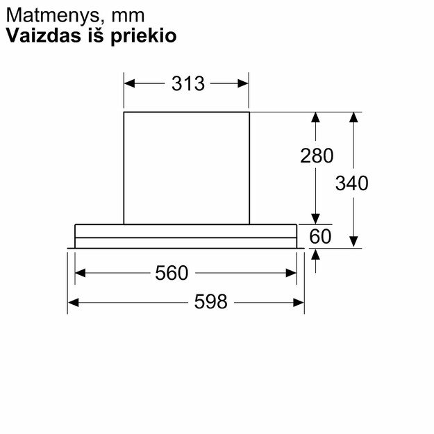 Įmontuojamas gartraukis Bosch 4 serijos, DBB65CC60, 60 cm 6