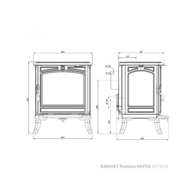 Ketaus krosnelė KAWMET HESTIA S17 ECO 4,6 kW