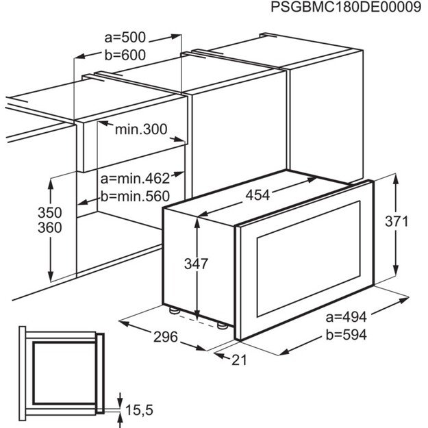 Įmontuojama mikrobangė AEG MBB1756SEM