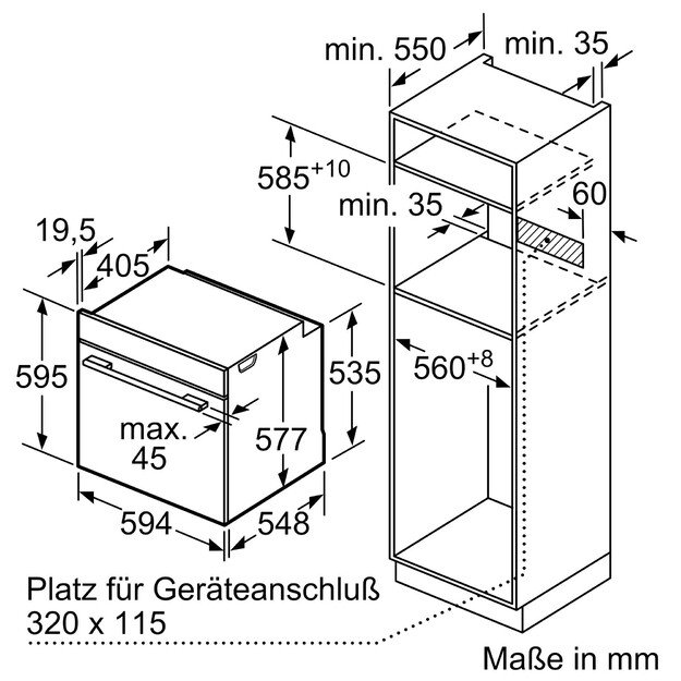 Įmontuojama garinė orkaitė Bosch HSG636BB1