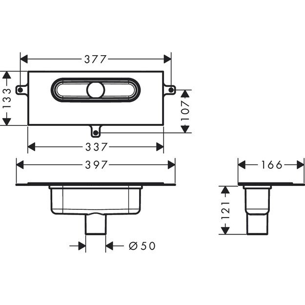 Dušo latako sifonas Hansgrohe uBox 01002180